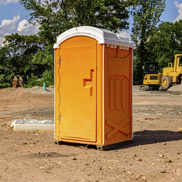 how often are the porta potties cleaned and serviced during a rental period in Duane Lake